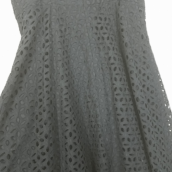 Loft Sweet Heart Neck Line Eyelet Blue Dress - Picture 7 of 8